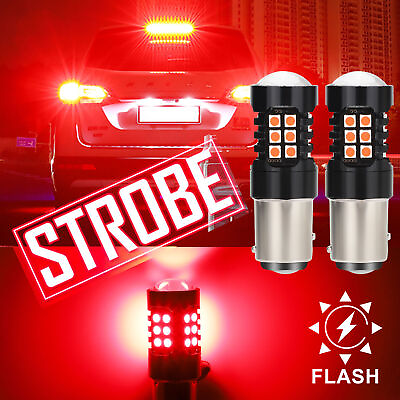 #ad 1157 LED Strobe Flashing Brake Stop Bulbs Tail Blinking Light Safety Warning