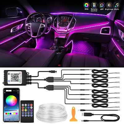 #ad #ad 10M RGB 8 LED Car Interior Ambient Guide Light Strip Decor Atmosphere Door Light