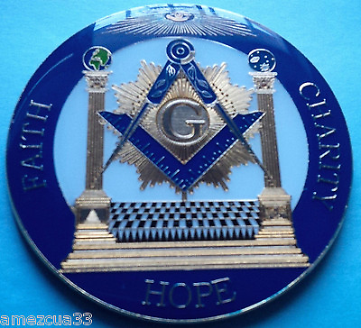 #ad Freemasonry Blue Lodge Freemason F.H.C Master Mason High Quality Car Emblem