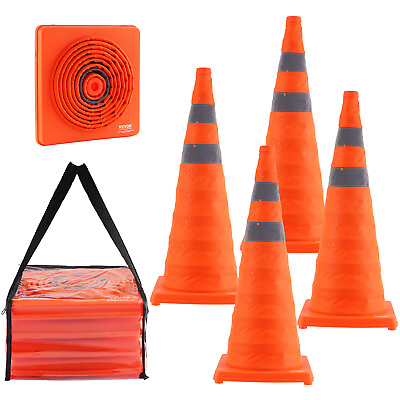 #ad VEVOR Safety Cones 4 pcs 28quot; Collapsible Traffic Cones with Reflective Collars
