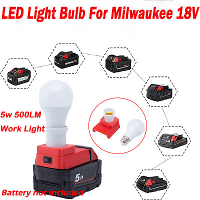 #ad Suitable For Milwaukee 18V Lithium ion Battery LED Work Light 5W 500LM New Bulb