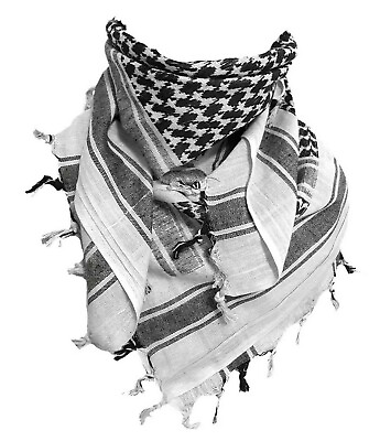 #ad Cotton Palestinian Shemagh Freedom Scarf Keffiyeh Head Wrap Black And White