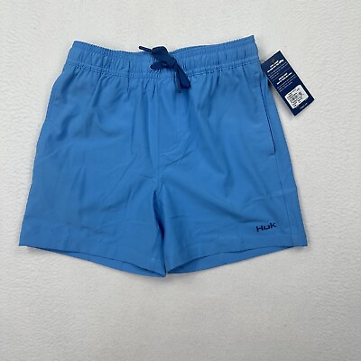 #ad Huk Youth Pursuit Volley Shorts Size Medium Blue Swim Trunks Fishing Active
