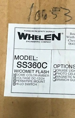 New Genuine Whelen Model SS360C W Comet Flash