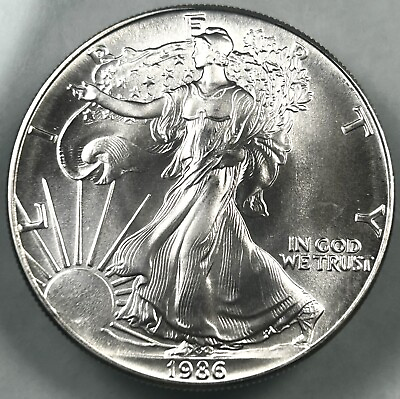 #ad 1986 $1 American Silver Eagle 1 oz Brilliant Uncirculated First Year