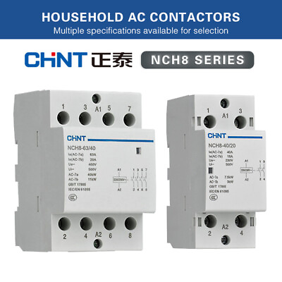 #ad CHNT Household AC contactor 220v single phase NCH8 small 20A 25A 40A rail type