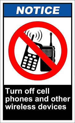 #ad Turn Off Cellphones And Other Wireless Devices OSHA ANSI LABEL DECAL STICKER