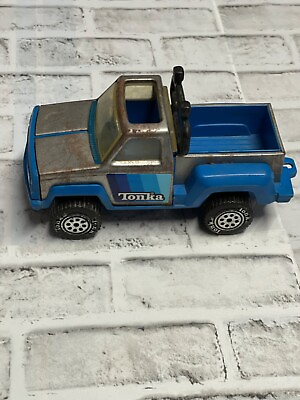 #ad Tonka 1979 Vintage Vtg Pickup Truck with Lightbar Blue Pressed Steel Rare