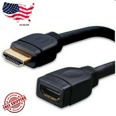 #ad 8quot; Inch HDMI High Speed Male to Female Extension Adapter Dongle Port Saver Cable