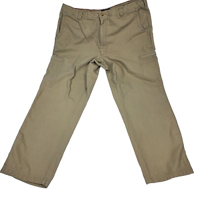 #ad Woolrich Men#x27;s Khaki 1518 Pants Size 42x32 With Cargo Pockets EUC