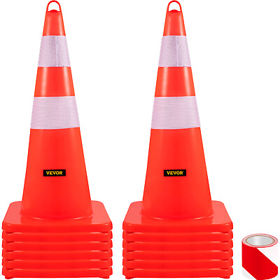 #ad VEVOR 12PCS 28quot; Orange Safety Traffic Cones Trucks and Road Safe Parking Cone