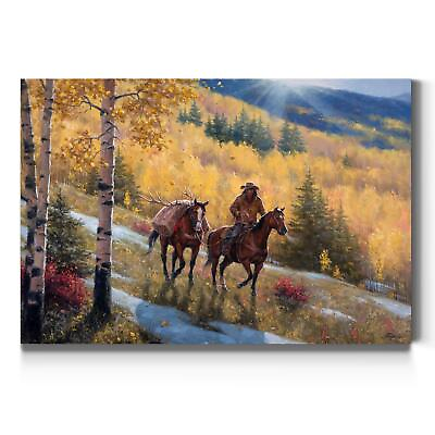 #ad Canvas Animal Wall Art Home Paintings amp; Prints Summer Forest Horses Running A...