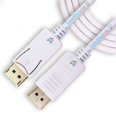 #ad SatelliteSale DisplayPort DP Cable Male to Male 4K 30Hz 8.64Gbps PVC White Cord
