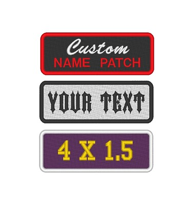 #ad Custom Embroidered Name Tag Sew on Patch Motorcycle Biker Patches 4quot; x 1.5quot; A
