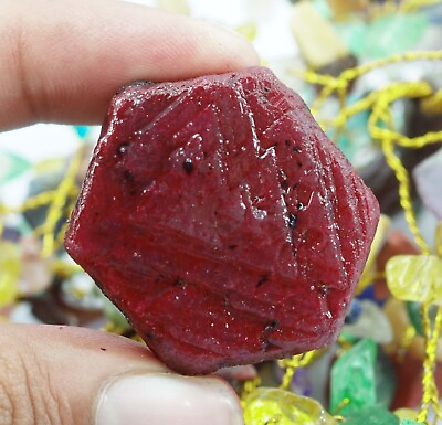 #ad Certified Exquisite 151 Ct Natural Wonderful Red Ruby Rough Loose Gemstone