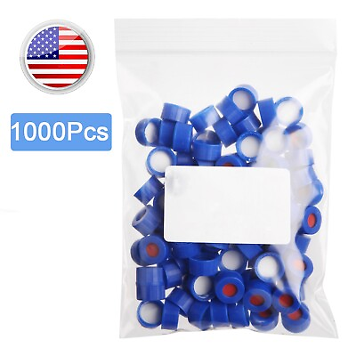 #ad 1000x Blue 9mm Screw Top Caps Red PTFE Silicone Septa for 2ml 9 425 Sample Vials