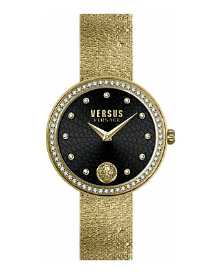 #ad Versus Versace Womens Lea Crystal Gold 35mm Bracelet Fashion Watch
