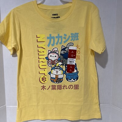 #ad Naruto Nyaruto Anime Series Girls#x27; Cat Character Group T Shirt M 7 8