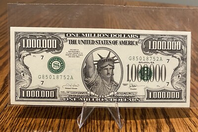 #ad #ad $1000000 One Million Dollar Bill Liberty Rushmore 2001 Vintage FANTASY NOTE