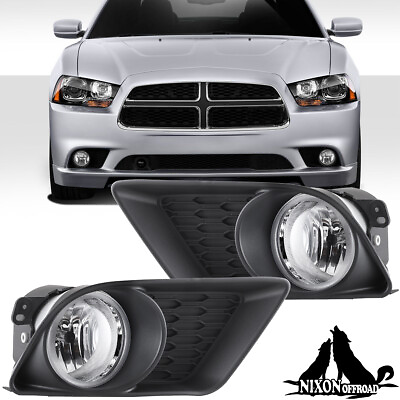 #ad For 11 14 Dodge Charger Amber Lens Bumper Driving Fog Light Lamp W BezelSwitch
