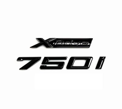 #ad Gloss Black For New 7 Series Emblem 750iXDrive Letters Rear Trunk Badge Logo