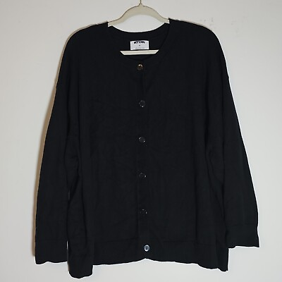 #ad Old Navy Sweater Womens 4X Black Plus Size Cardigan Long Sleeve Button Front