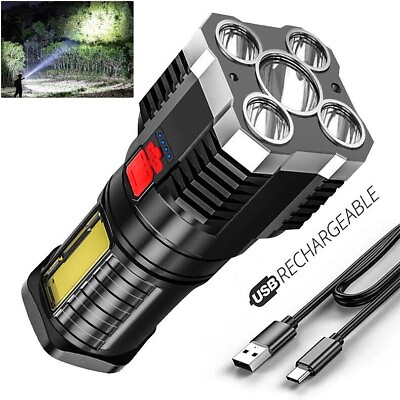 #ad Super Bright LED Torch Flashlight Tactical Camping Outdoor Lamp USB Rechargeable