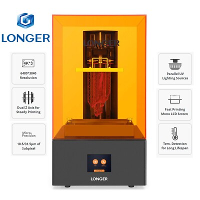 #ad Longer Orange 4K Resin 3D LCD Printer with 5.5quot; 4K Monochrome Screen US