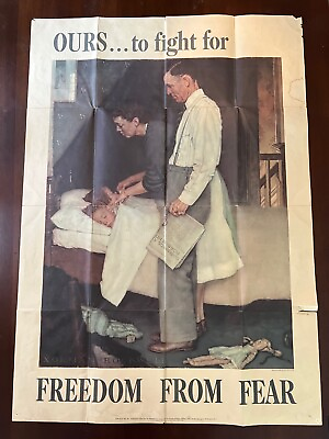#ad FREEDOM FROM FEAR WW2 Poster ORIGINAL