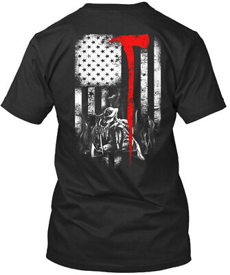#ad Firefighter Flag For Fireman Premium T Shirt Made in the USA Size S to 5XL
