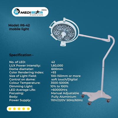 #ad R6 42 Mobile Light Soft Touch Digital Aluminium Light 110v 220v