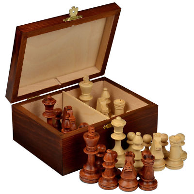 #ad Staunton No. 4 Tournament Chess Pieces in Wooden Box 3quot; King