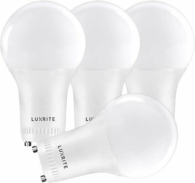 #ad #ad Luxrite GU24 LED A19 Light Bulb 60W Replacement Dimmable 5000K UL Listed 4 Pack