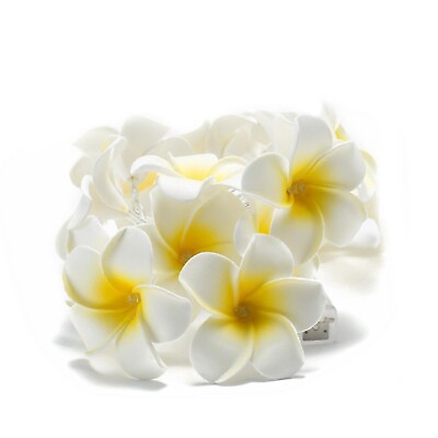 #ad #ad 20 LED String Light Hawaiian Foam Artificial Plumeria Flowers 3M Battery Powered