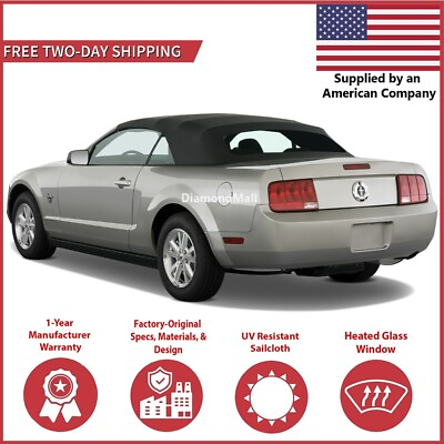 #ad Convertible Soft Top 2005 2014 Ford Mustang w DOT Heated Glass Window Sailcloth