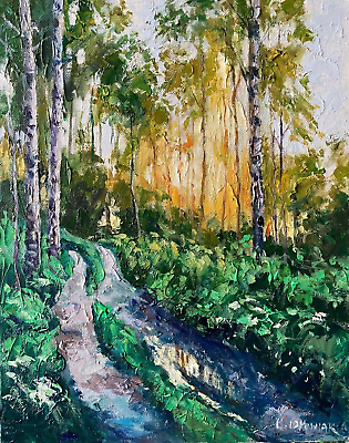 #ad Dirt Tract Forest IMPRESSIONISM Landscape OIL PAINTING IDKOWIAK Impasto nm4