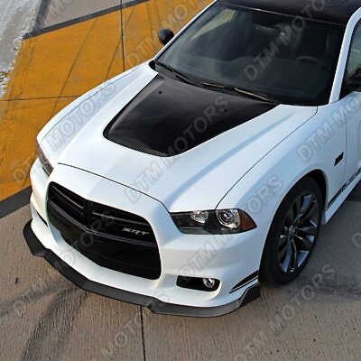 #ad For 2011 2014 Dodge Charger SRT Matt Black Front Bumper Body Kit Spoiler Lip
