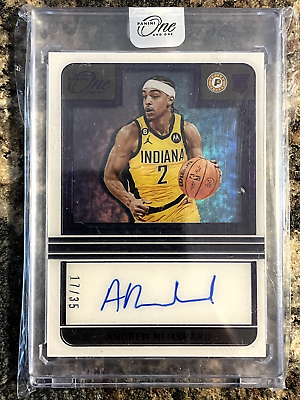 #ad #ad Andrew Nembhard 2022 23 Panini One and One Rookie Auto Purple 17 35 Pacers