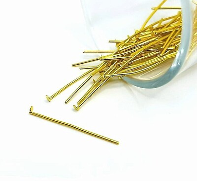 #ad 100 or 500 BULK pcs Gold Head pins 3 cm 21 gauge US Seller GL917