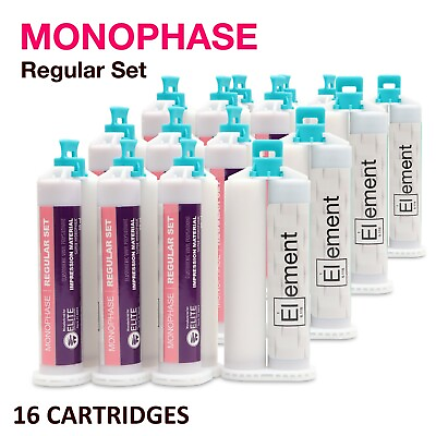 #ad Element MONOPHASE VPS PVS Impression Material REGULAR Set 16 X 50ML Dental