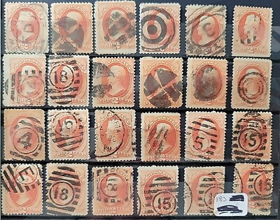 #ad 1879 US 1 Random 2 Cent Jackson Stamp W Fancy Cancel SC#183 CV $5 9