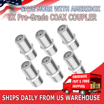 #ad 6 Pack F Type Coax Coaxial Cable Coupler Female Jack Adapter Connector M380