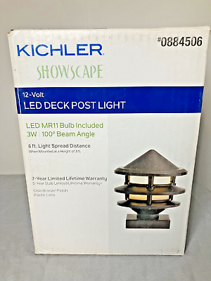 #ad Kichler Showscape Series Bronze Low Voltage Hardwired LED Deck Post Cap Light