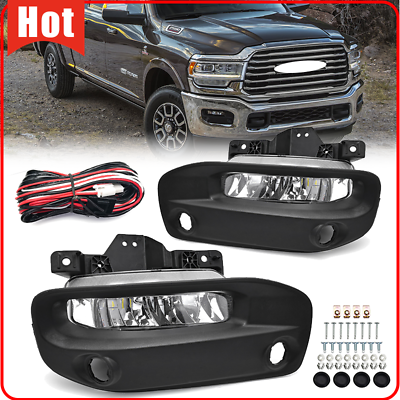 #ad Fit 2019 2023 Dodge Ram 2500 3500 Clear LED Fog Lights Driving Lamps Assembly