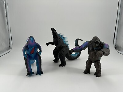 #ad Lot Of 3 King Kong And Godzilla Figure Toys