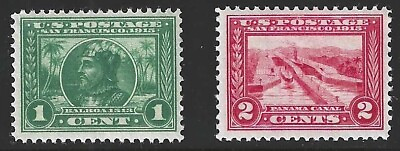#ad U.S. 1913 Scott #397 398 1c and 2c Panama Pacific Perf 12 Mint N.H.