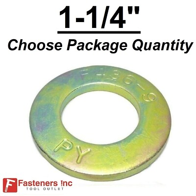 #ad 1 1 4quot; F436 SAE Structural Yellow Zinc Plated Hardened Flat Washers A325 A490