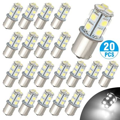 #ad 20x Super White 1156 1141 13 SMD RV Camper Trailer LED Interior Light Bulbs 12V