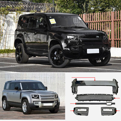 #ad #ad For Land Rover Defender 2020 2023 Gloss Black Front Bumper Fog Grille Refit 5pcs