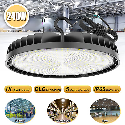 #ad #ad 240W LED UFO High Bay Light Warehouse Commercial Fixture Dimmable 5000K 100 277V